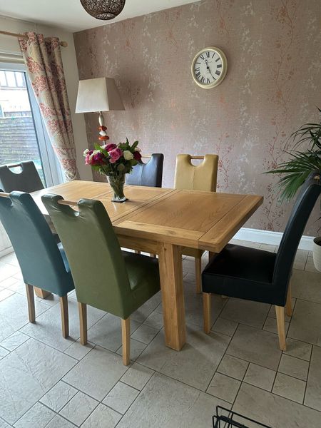 Oak furniture land sale deals dining table and chairs