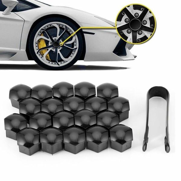 20x 17mm Black Gloss Alloy Wheel Nut Bolt Covers C for sale in Co