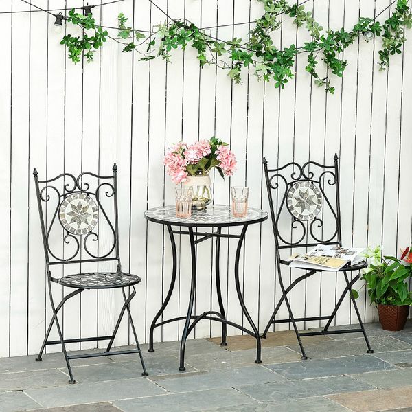 Small metal garden table deals and 2 chairs