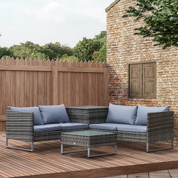 Square wicker deals outdoor table