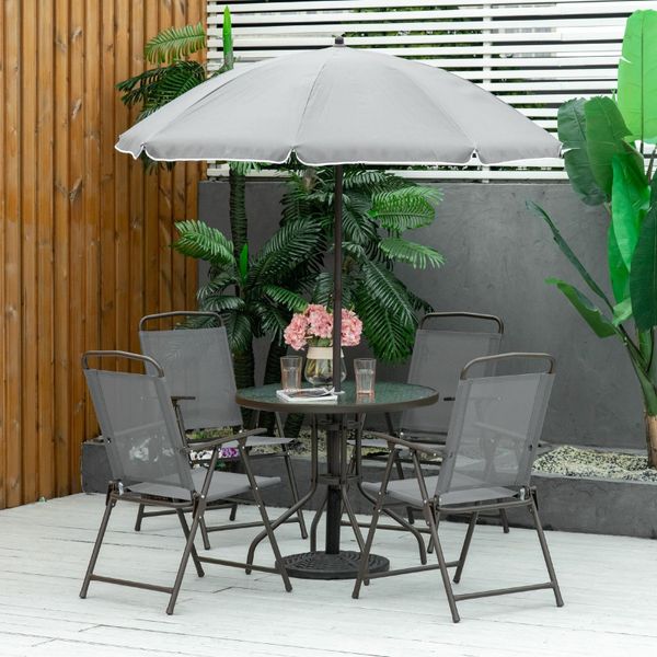 Outdoor dining sets with store umbrella on sale