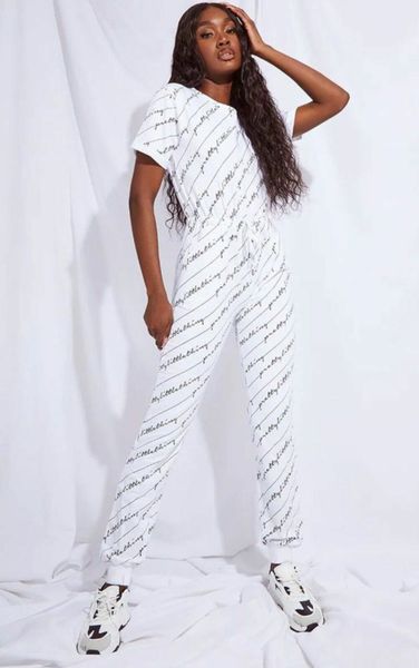 White cheap jumpsuit plt