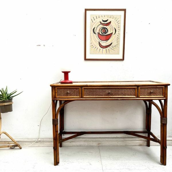 Vintage wicker deals desk for sale