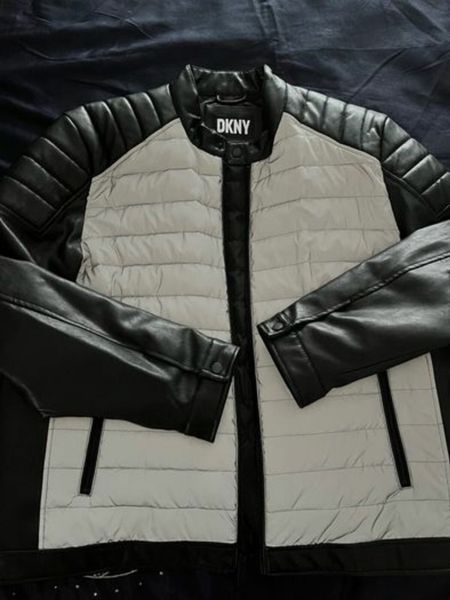 Dkny leather clearance jacket mens