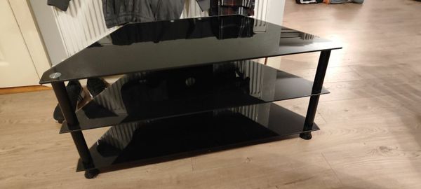 Black glass tv stand for outlet 50 inch tv