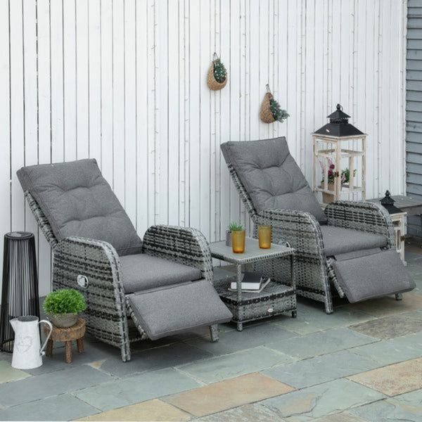 Luxury rattan deals reclining garden chairs