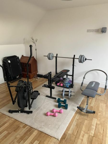 Home Gym contents Weights bench cross trainer for sale in Co