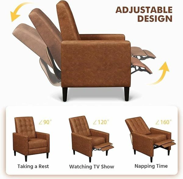 Mid century deals modern recliner sofa