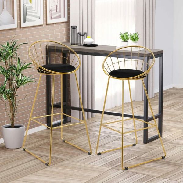 2 pcs. Bar Stool Kitchen Stool with Backrest Plast for sale in Co