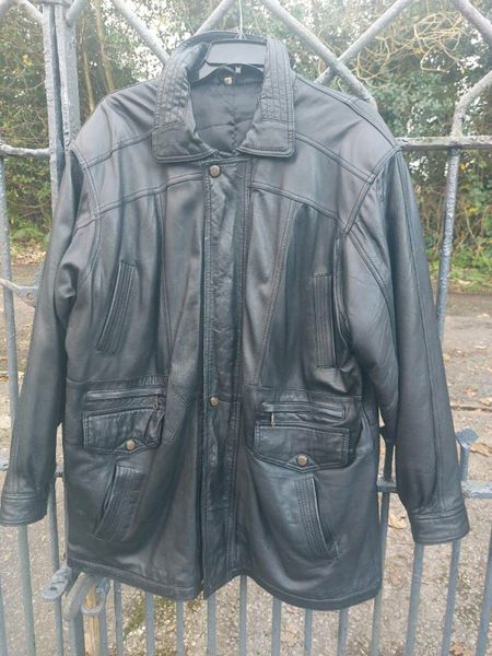 Mens leather hotsell dress coats sale