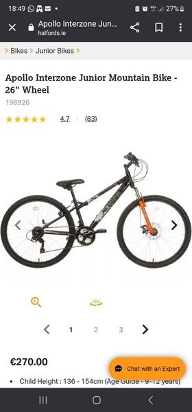 Apollo interzone junior 2025 mountain bike 26