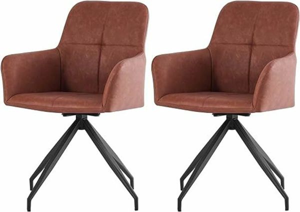 Faux leather deals swivel dining chairs