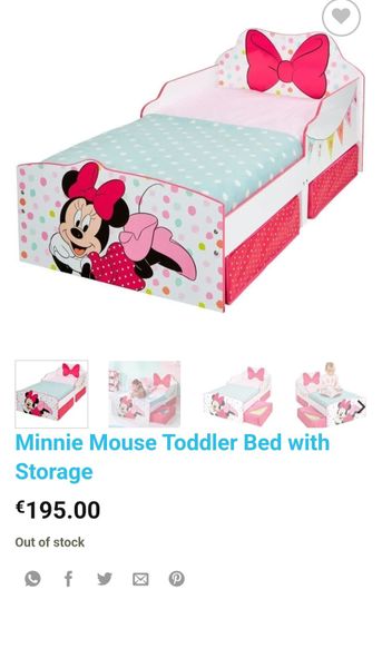 Minnie mouse hotsell bed with mattress