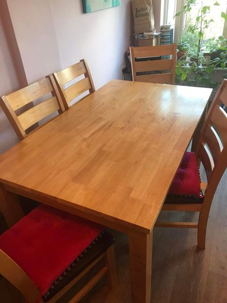 As New Kitchen Dining Table 5 Leather Chairs for sale in Co