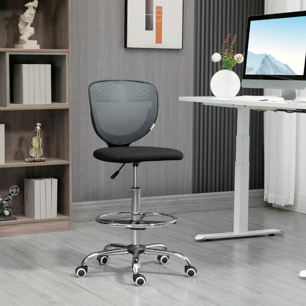 Standing Desk Chair Mesh with Lumbar Support Grey for sale in Co
