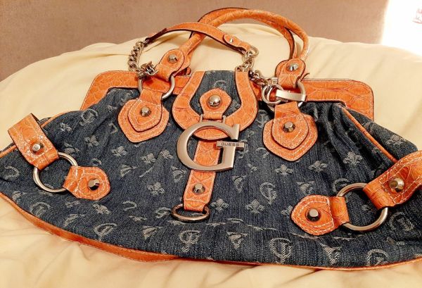 Guess denim bag outlet sale