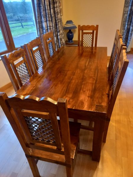 Oak table and 2024 8 chairs