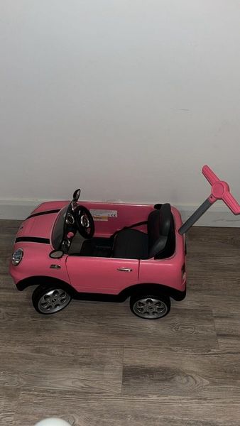 Pink mini cheap cooper push car