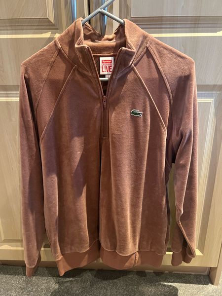 Supreme lacoste hotsell velour half zip