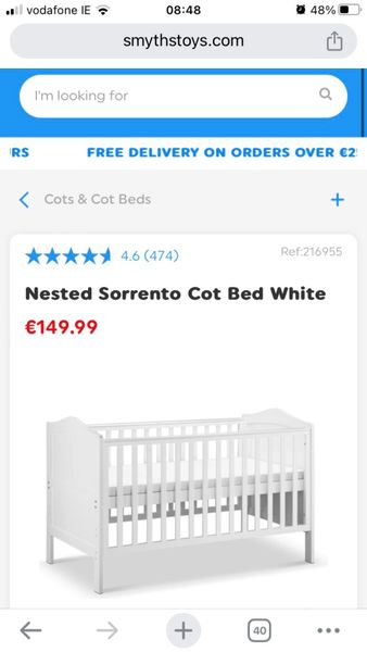 Cot bed clearance smyths