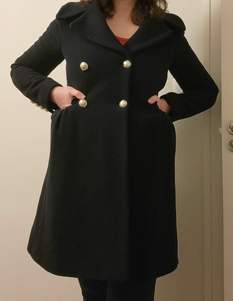 Navy coat cheap womens zara