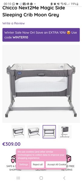 Chicco Next2Me Dream Evo, Grey  Side-Sleeping Crib, Adjustable