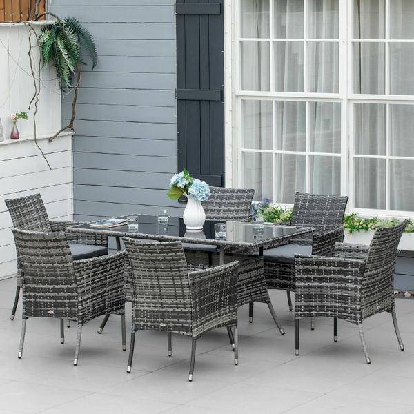 6 Seater Rattan Dining Set Garden Furniture Patio for sale in Co