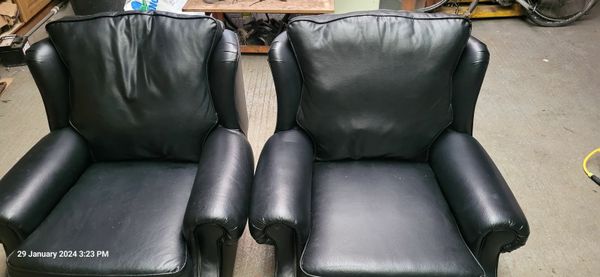 Leather armchairs for online sale