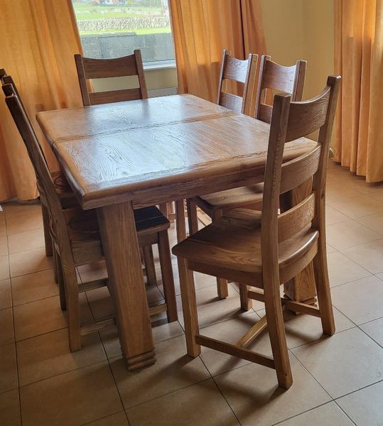 Solid Oak Extendable Table and 6 Chairs for sale in Co. Galway for