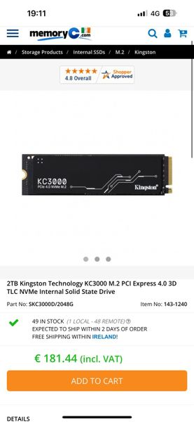 KC3000 PCIe 4.0 NVMe M.2 SSD High-performance for desktop and