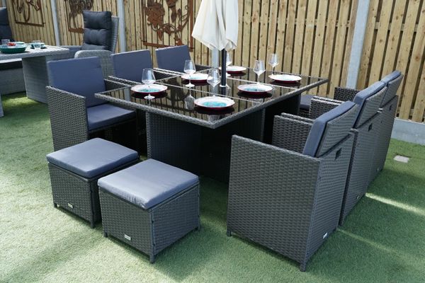 11 piece cube rattan garden online furniture