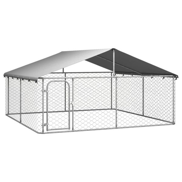 Galvanised dog run with roof sale