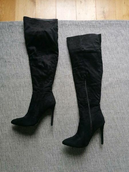 Black suede boots store sale