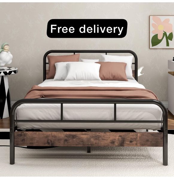 Platform bed frame store queen in store