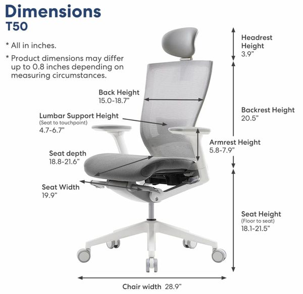 SIDIZ T50 Home Office Desk Chair Ergonomic White for sale in Co