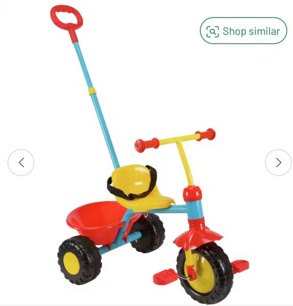 Metal trike with outlet parent handle