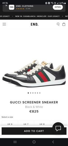 Gucci cheap sneaker sizing