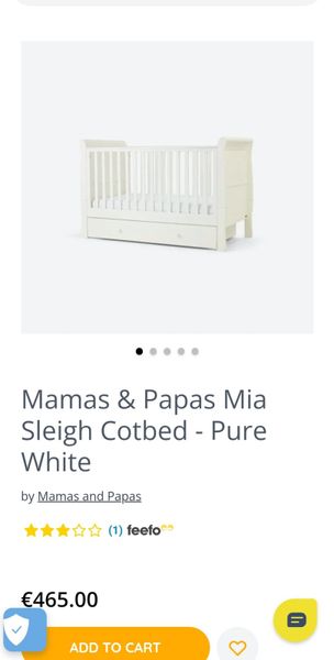 Mia cot hotsell bed mattress size