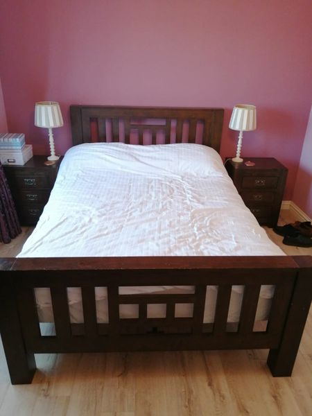 Queen wood bed frame deals under $200