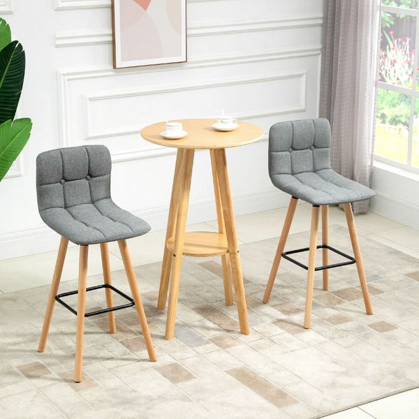 Bar stool Set of 2 Armless Button Tufted Counter H for sale in Co