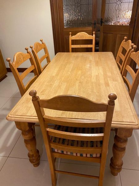 Dining table and discount six chairs for sale