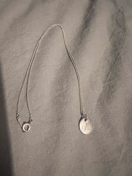 Tiffany initial disc on sale necklace