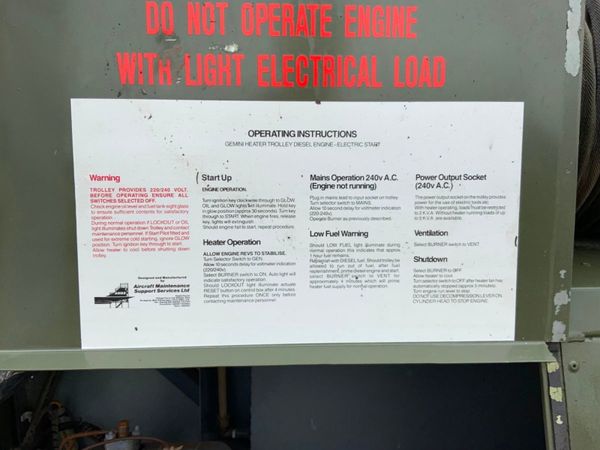 HEATING & LIGHTING SUPPLY TRAILERS.....EX MOD. 309202004