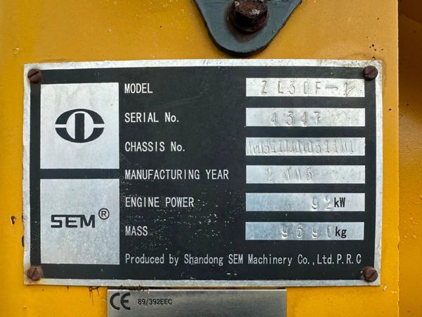 SEM ZL30F LOADING SHOVEL 316002795