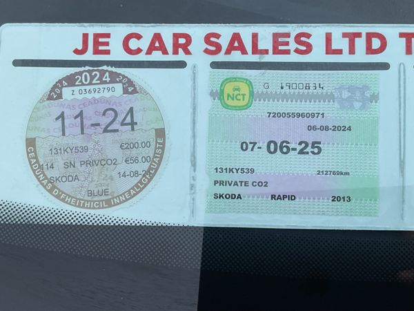 2013 SKODA RAPID 1.6 TDI NCT 6/25 SPOTLESS 324648760