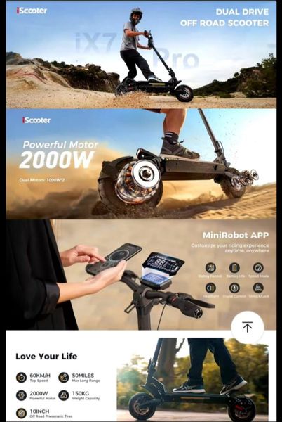 Electric Scooter IX7 Pro Brand New 327199303