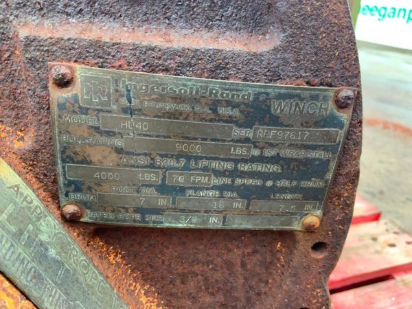 INGERSOLL RAND HU40 AIR TUGGER WINCH...1092. 321545351