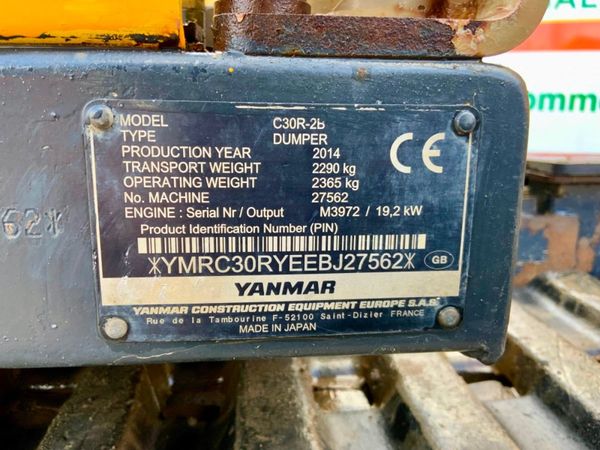 2014 YANMAR C30R-2b TRACK DUMPER........868hrs. 339713317