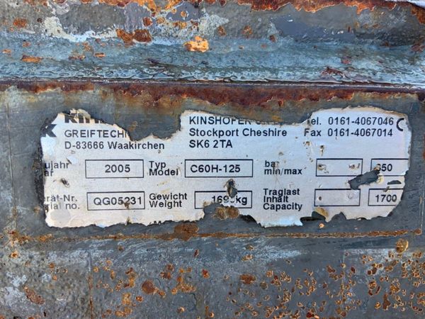 KINSHOFER C60H-125 CLAMSHELL BUCKET......631P 346922815