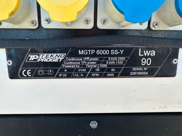 2018 GENERATOR GENSET... 6 KVA ...874 HRS..713T 347721413